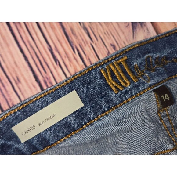 Kut From The Kloth Carrie Boyfriend Jeans 14 (36x31) Medium Wash - Picture 4 of 11